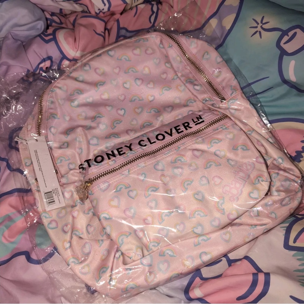 Stoney Clover Lane Pink Heart Backpack
